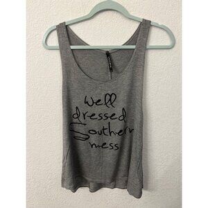 Triumph Well Dressed Southern Mess grey tank top womens size medium